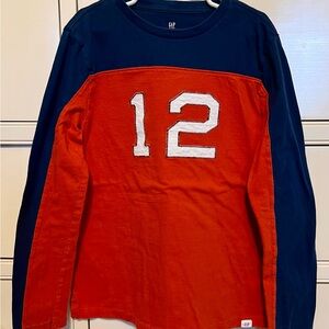 GAP Kids Navy and Orange Shirt